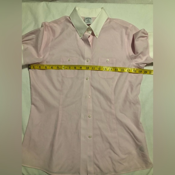 Brooks Brothers, 10, pink pink stripe with white collar & short sleeve cuffs - Picture 5 of 15